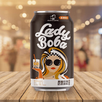 Madam Hong Lady Boba Brown Sugar Bubble Tea 洪大媽波波小妞黑糖珍珠奶茶 315ml