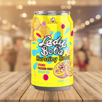 Madam Hong Lychee Passion Fruit Green Tea with Bursting Bubble 洪大媽荔枝百香果爆爆珠 320ml