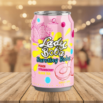 Madam Hong Peach Strawberry Black Tea with Bursting Bubble 洪大媽蜜桃草莓爆爆珠 320ml