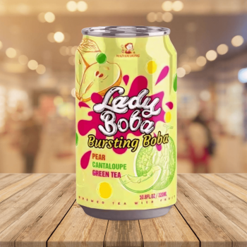 Madam Hong Pear Melon Green Tea with Bursting Bubble 洪大媽水梨哈密瓜爆爆珠 320ml